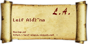Leif Aléna névjegykártya